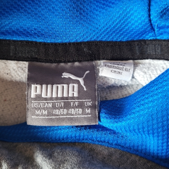 PUMA Men's Gray Hoodie with Blue Accents (**please Read Details**) - Picture 3 of 6